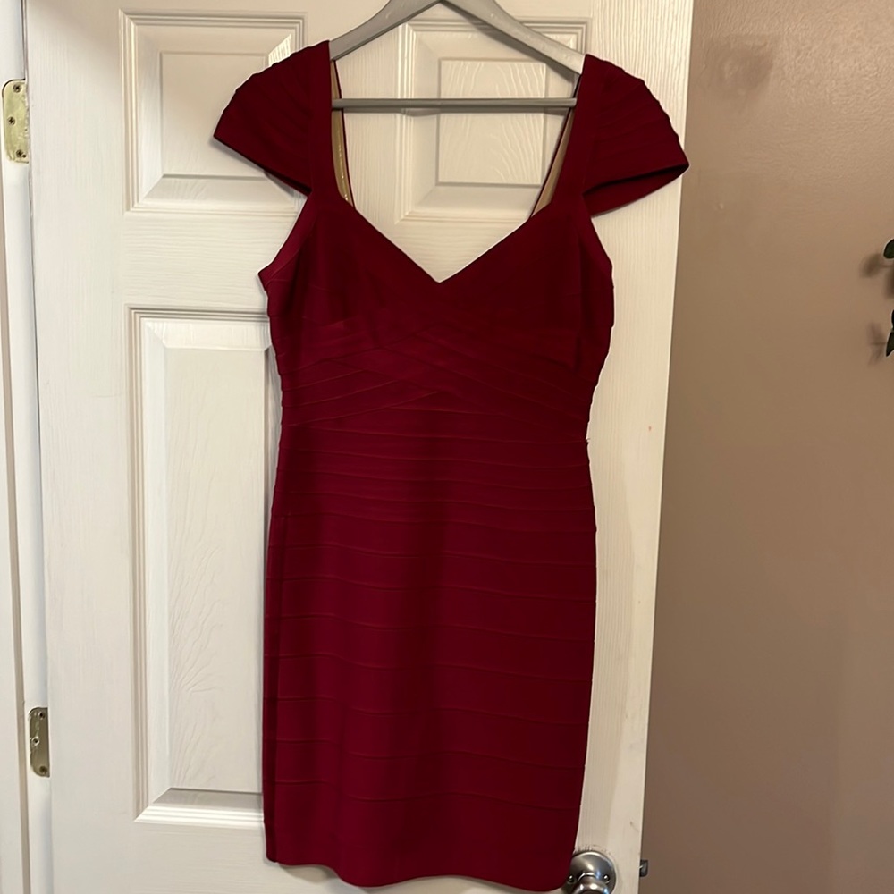 Herve Leger cranberry dress - W Large